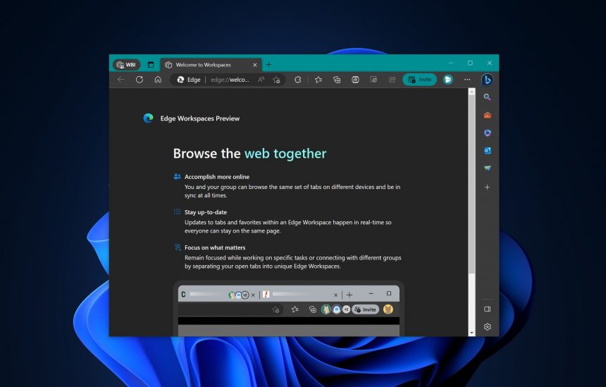 Disponibile Microsoft Edge Stabile Versione Con Le Aree Di Lavoro