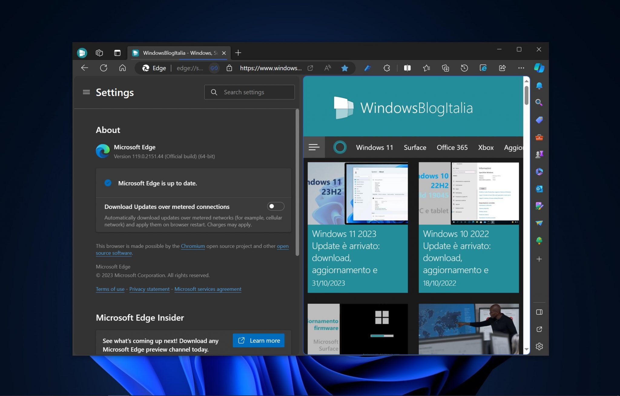 Disponibile Microsoft Edge Stabile Versione 119 Con Ripristino Schermo