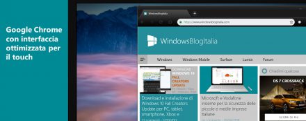 Google Chrome interfaccia touch