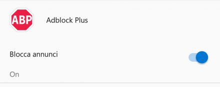 Microsoft Edge per Android blocco pubblicita Adblock Plus integrato