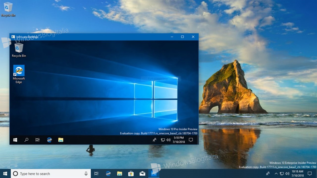 Windows 10 19H1 ha un Desktop virtuale per provare app e programmi