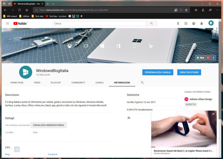 YouTube lancia il Mini player, anche per Microsoft Edge