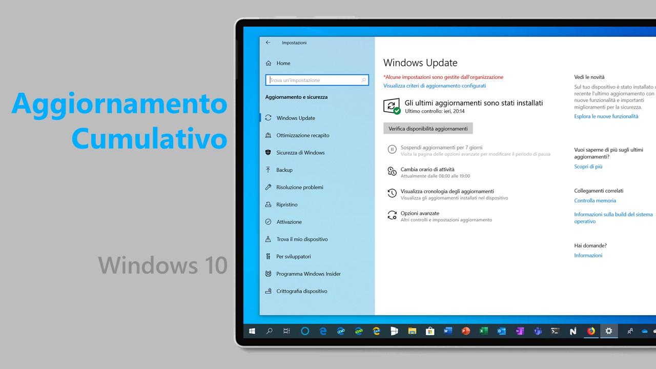 Disponibile l’aggiornamento cumulativo di gennaio 2022 per Windows 10