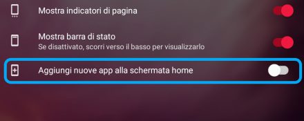 Microsoft Launcher per Android 5.8 opzione nuove app sulla home