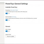 PowerToys su Windows 10 impostazioni