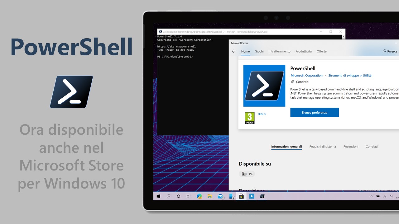 PowerShell per Windows 10 - Disponibile nel Microsoft Store