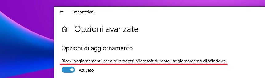 Microsoft Update - Ricevi aggiornamenti per altri prodotti Microsoft durante l'aggiornamento di Windows