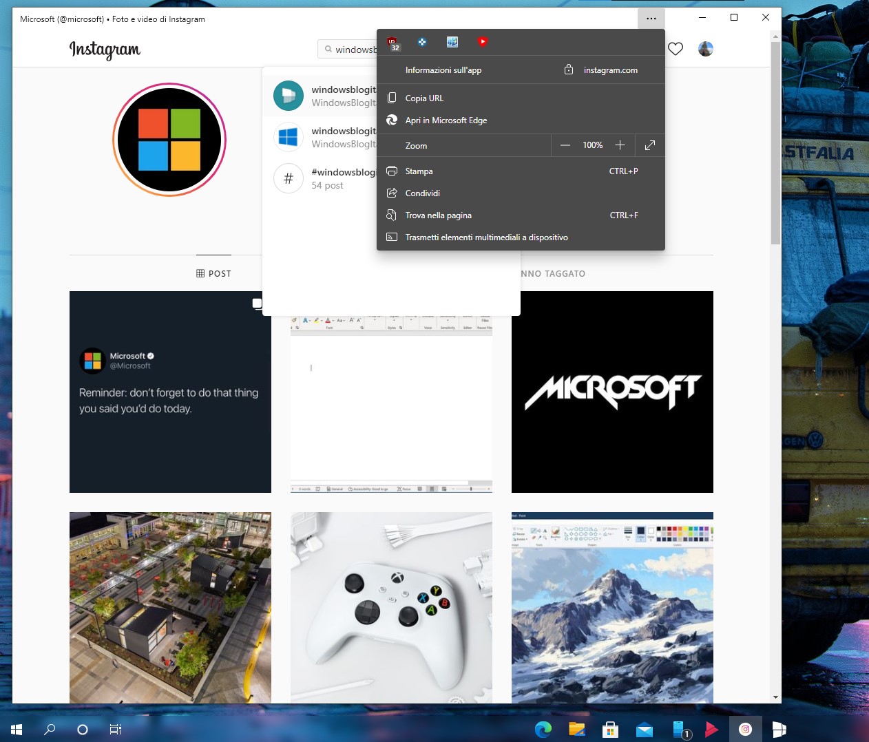 Instagram per Windows 10 - Nuova PWA basata su Edge