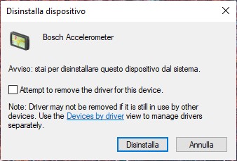 Gestione driver in Windows 10 migliorata - Disinstallazione dispositivo e driver