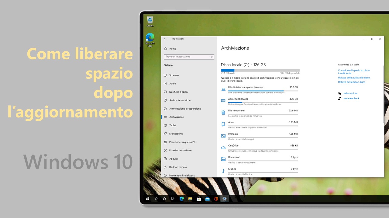 Windows 10 May 2021 Update - Liberare spazio