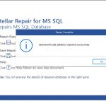 Stellar Repair for MS SQL per Windows - Analisi e correzione del database completate