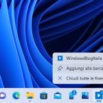 Windows 11 - Barra delle applicazioni - Aggiungi app alla barra delle applicazioni