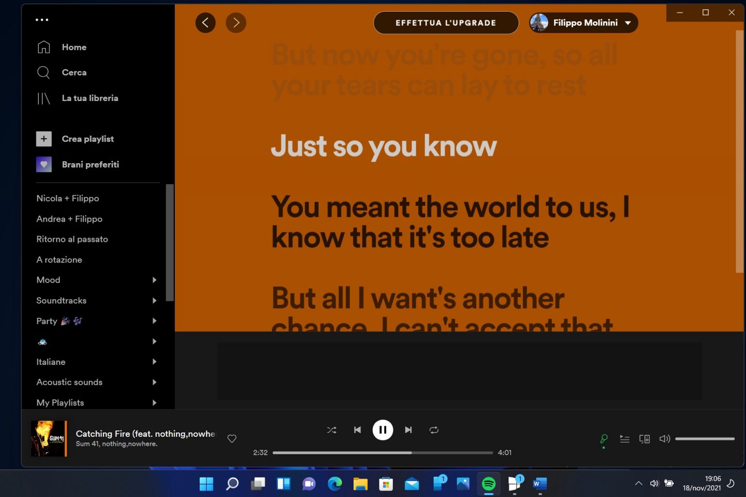 Spotify per Windows e Xbox introduce i testi delle canzoni