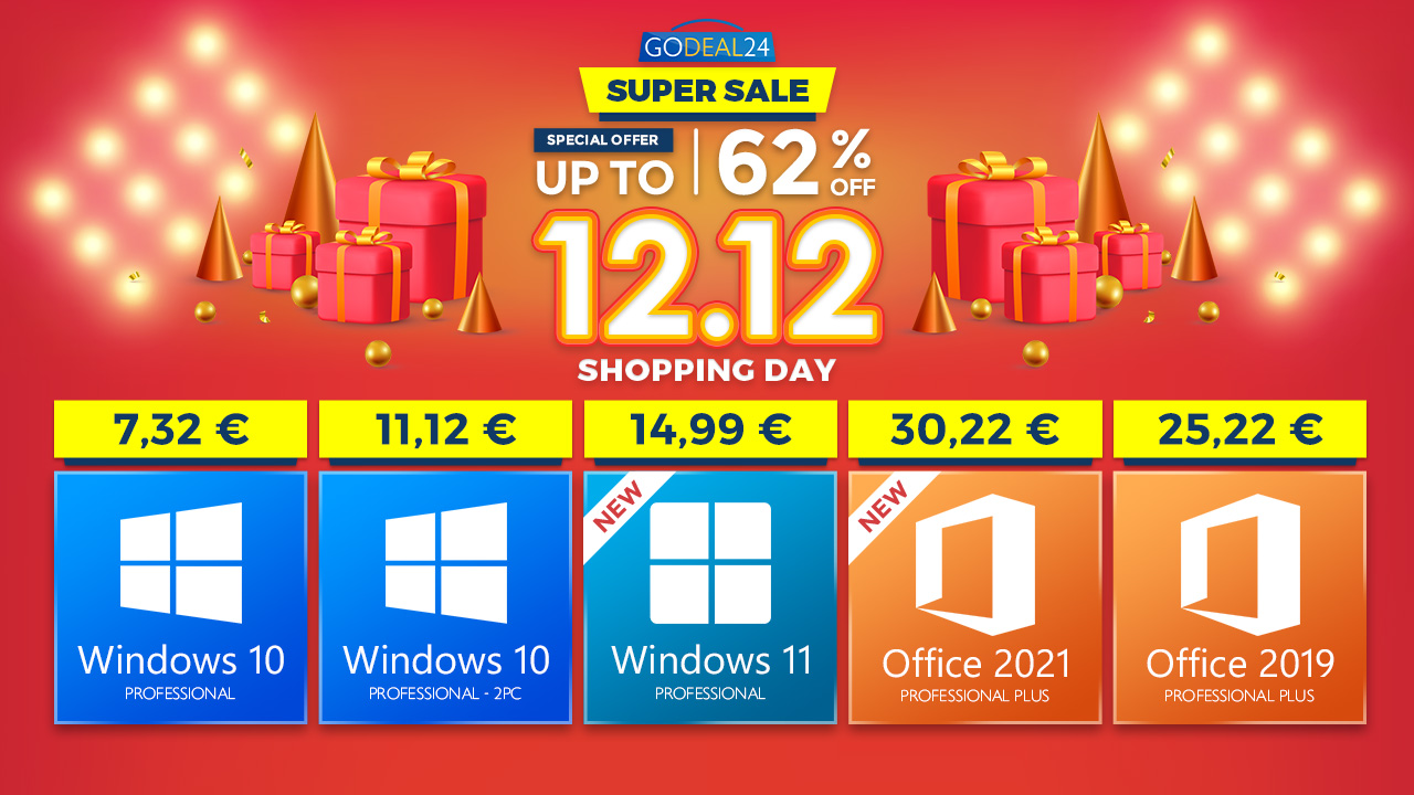 Windows 10 Pro a partire da 6,12 € e Office 2021 da 13,05 € su GoDeal24 