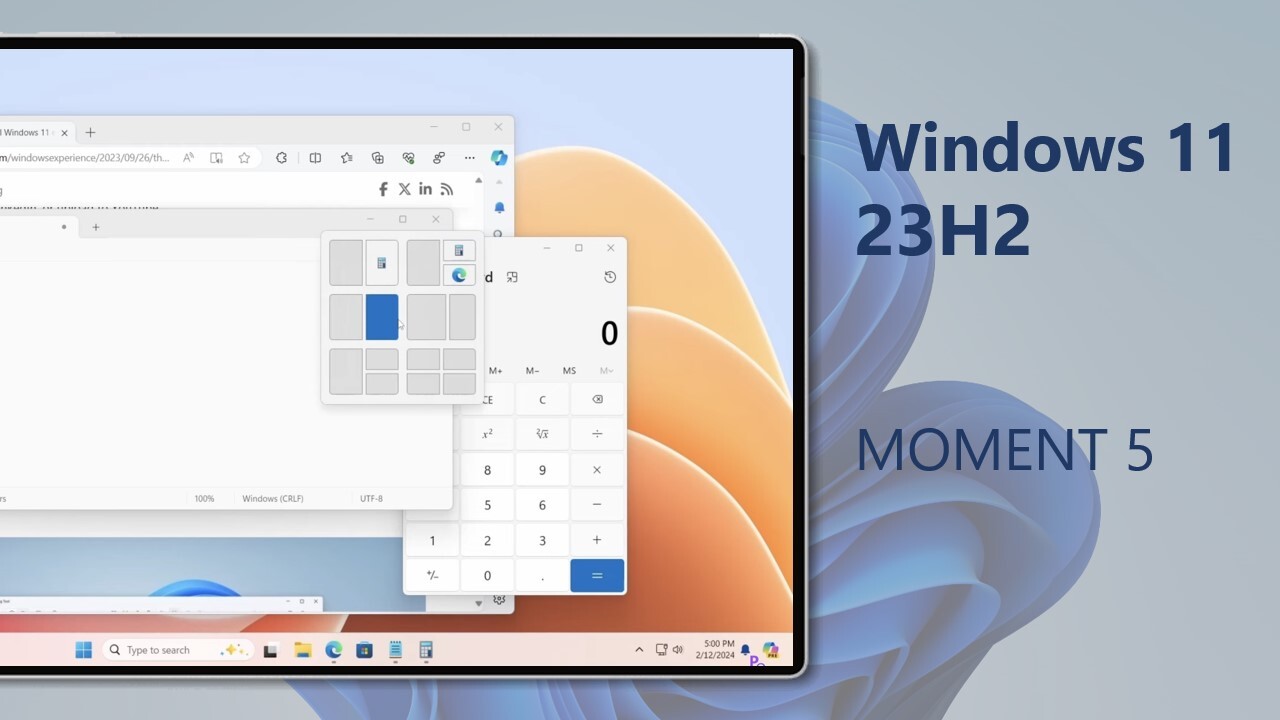 Windows 11 23H2: disponibile l’update “Moment 5” con Snap Layout con AI e altro | Ora per tutti