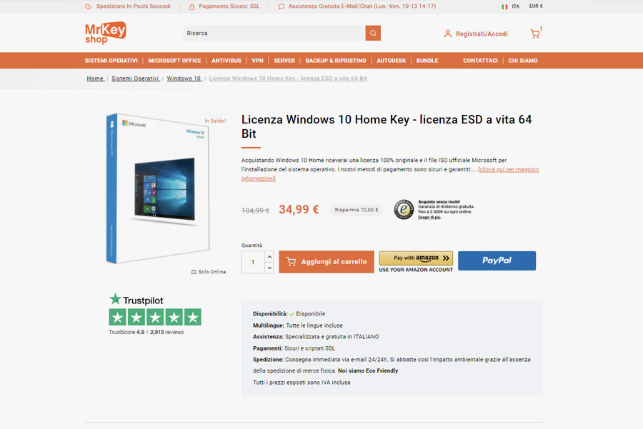 Dove acquistare Windows 10 Home key