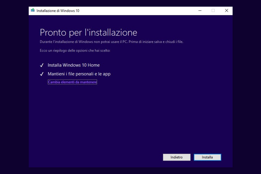 installare Windows 10 Home