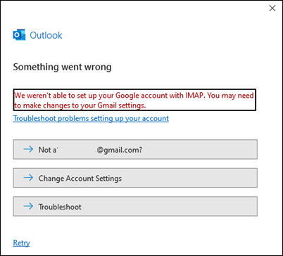 Fix errore non è possibile accedere con un account Gmail su Outlook | Risolto