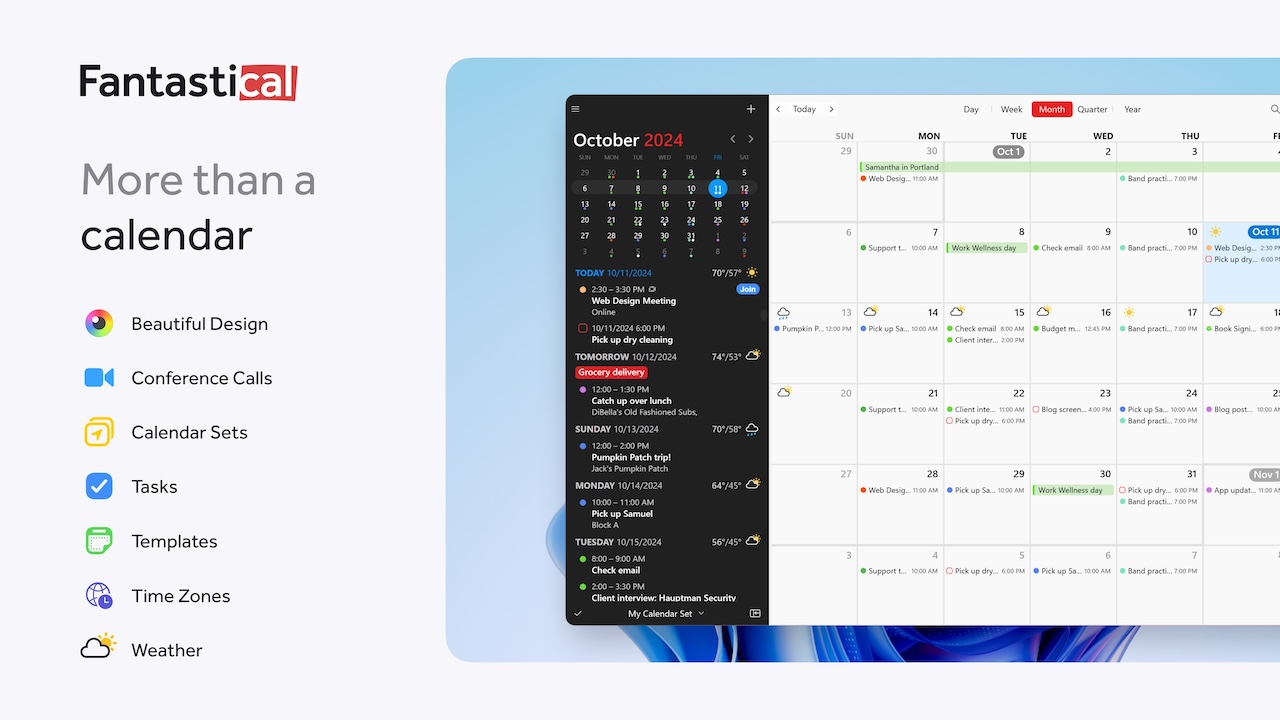 Download Fantastical, la famosa app calendario ora disponibile per Windows