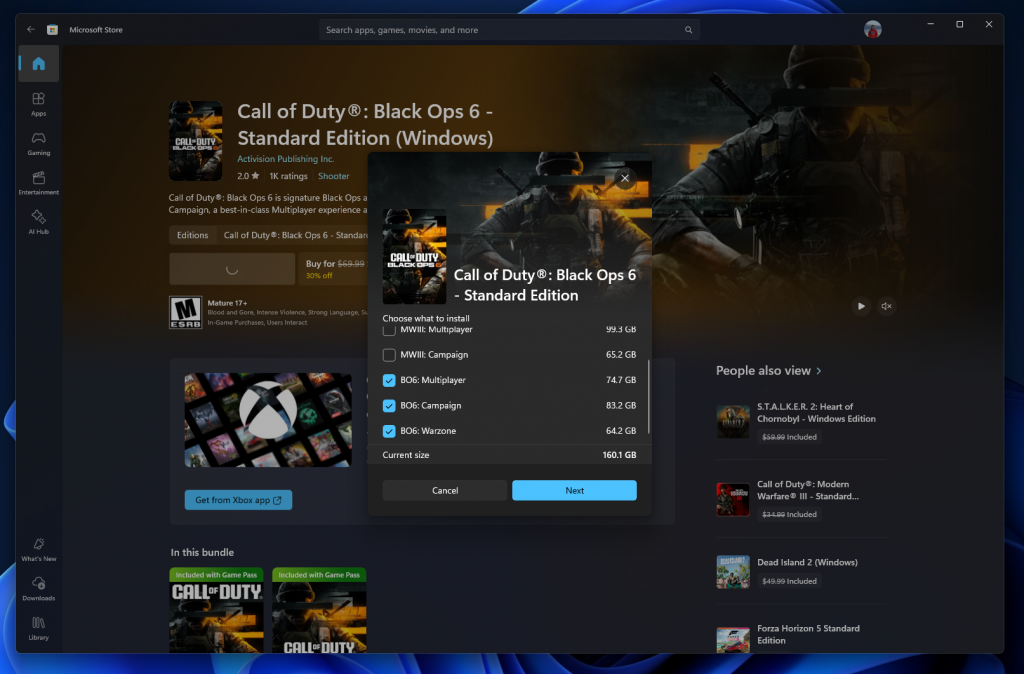 Microsoft Store per Windows introduce miglioramenti nell’installazione dei giochi